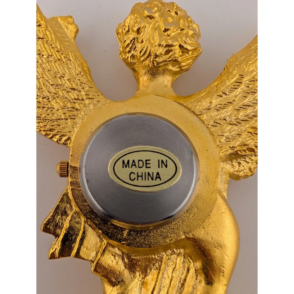 Lolina‎ Miniature Angel Quartz Clock Gold Tone 3